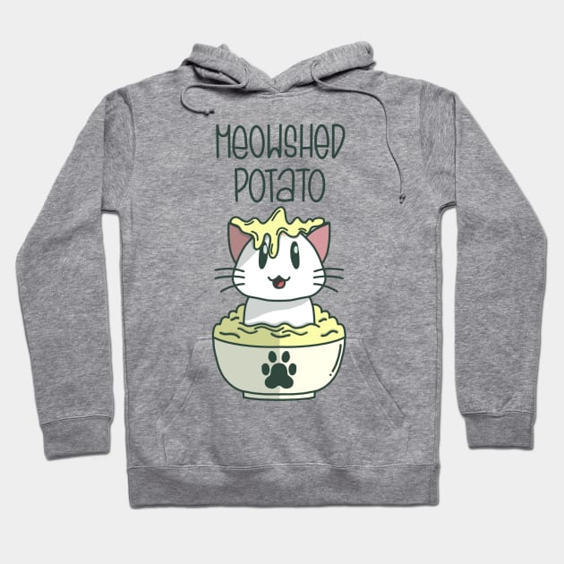 Meowshed potato with cat in the bowl Hoodie by Teeger Apparel